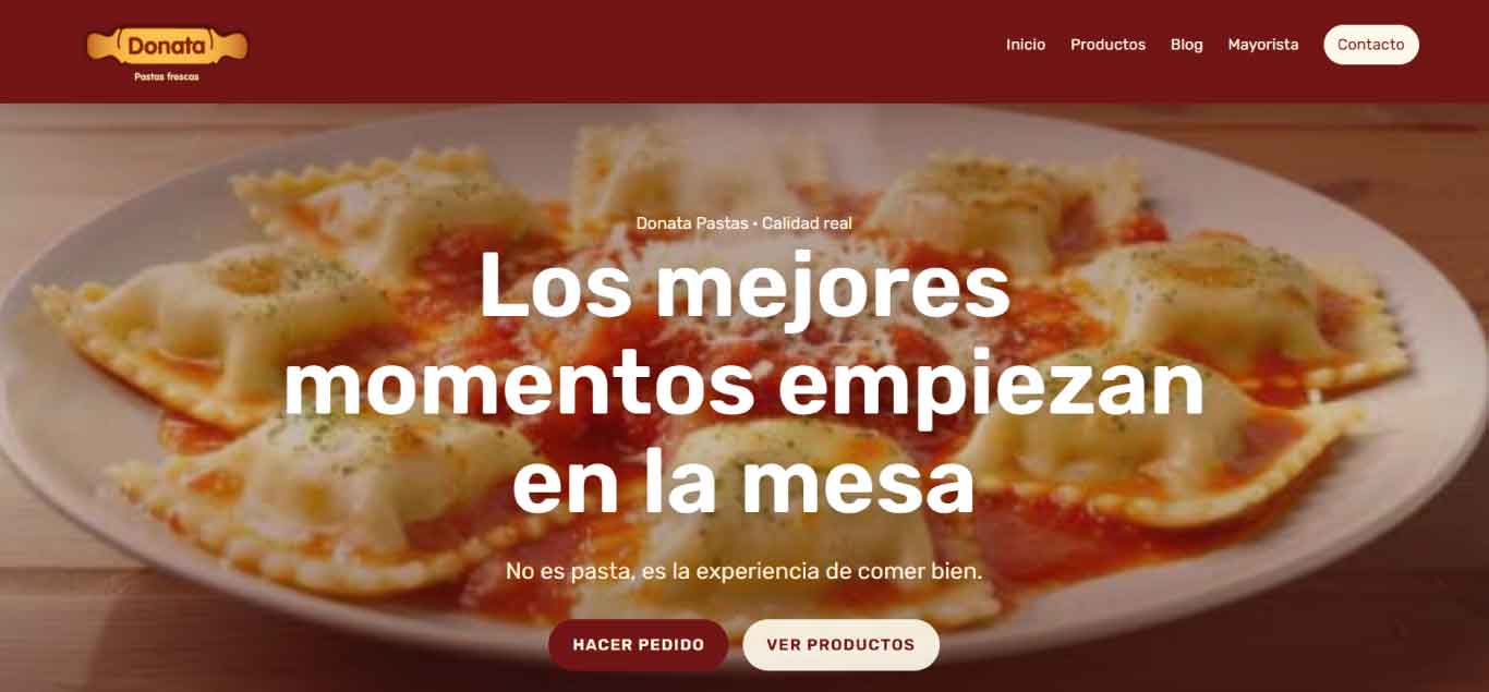 Nueva web de Donata Pastas Frescas